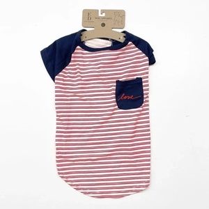 Ellen Degeneres ED Striped Love Pocket Dog Shirt - Large